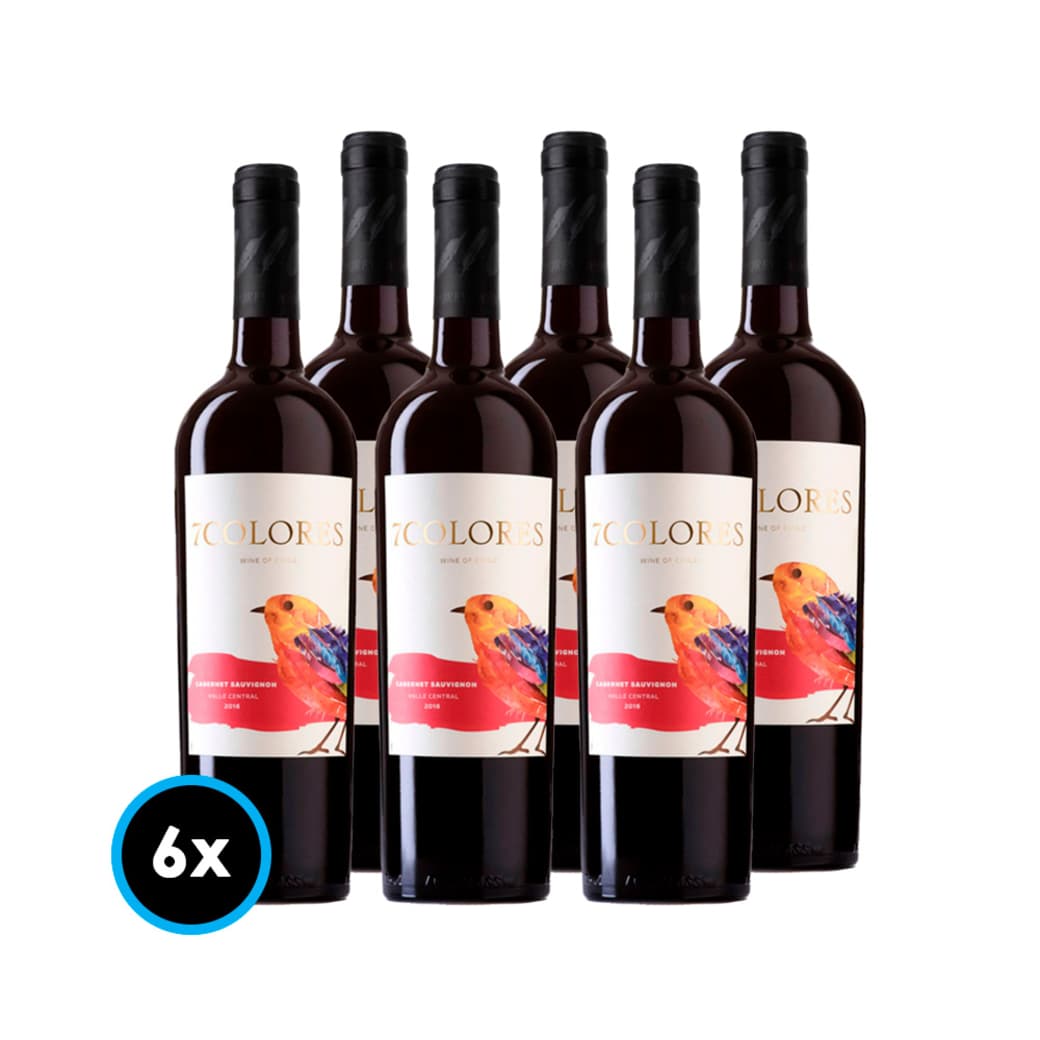 CAJA VINO 7 COLORES (Cabernet Sauvignon): 6x Vino 7 Colores Cabernet Sauvignon 750cc_1