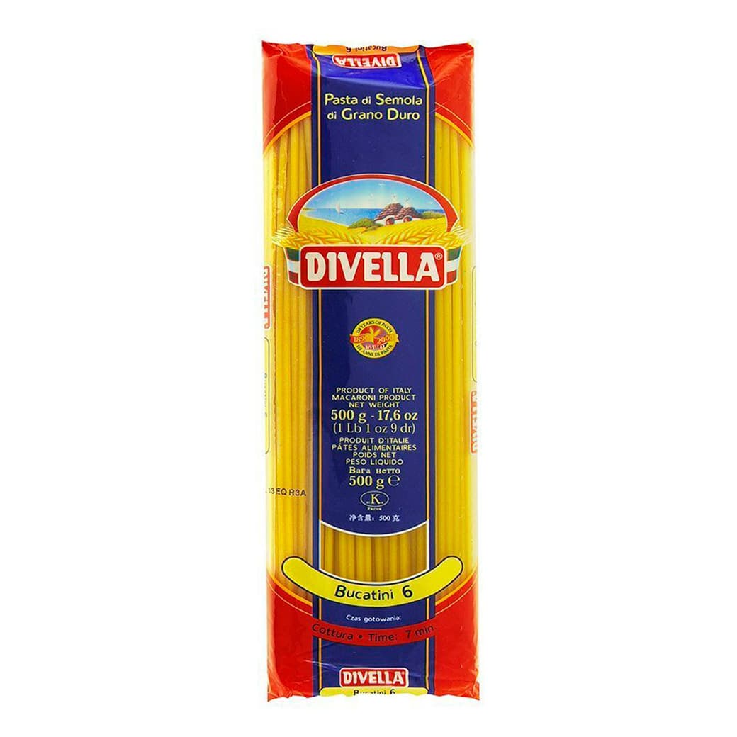 Pasta Bucatini Divella N°6 500 grs._1