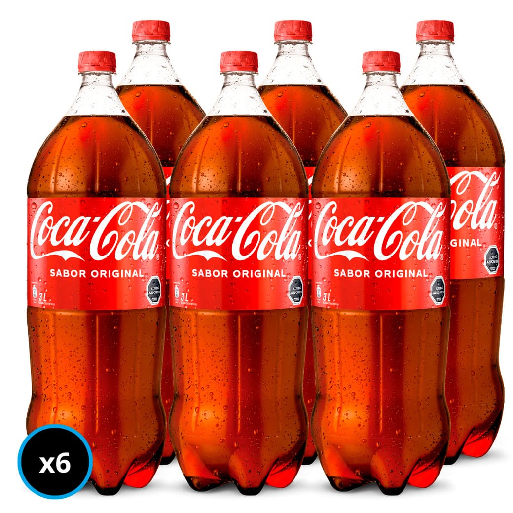 CAJA COCA COLA 3LT: 6x Bebida Coca Cola 3 Litros_1