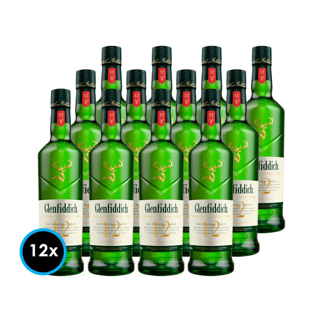 CAJA WHISKY GLENFIDDICH 12 AÑOS: 12x Whisky Glenfiddich 12 años 750cc 40º alc._1