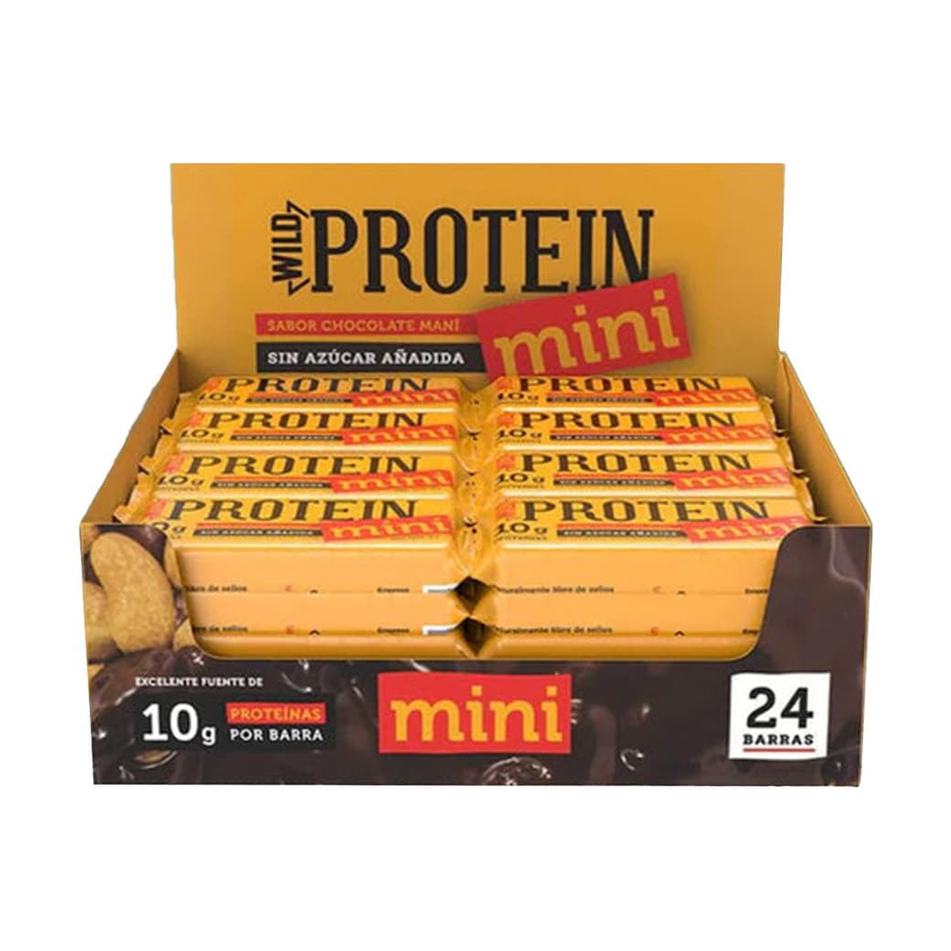 Barritas Protein Mini Wild Foods Chocolate + Maní 24 Unidades_1