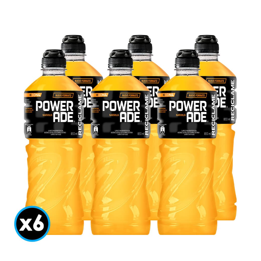 6x Bebida Isotónica Powerade Naranja 850cc_1