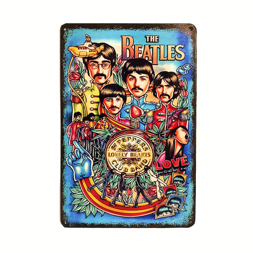 Afiche The Beatles Metálico 20 x 30 cm._1