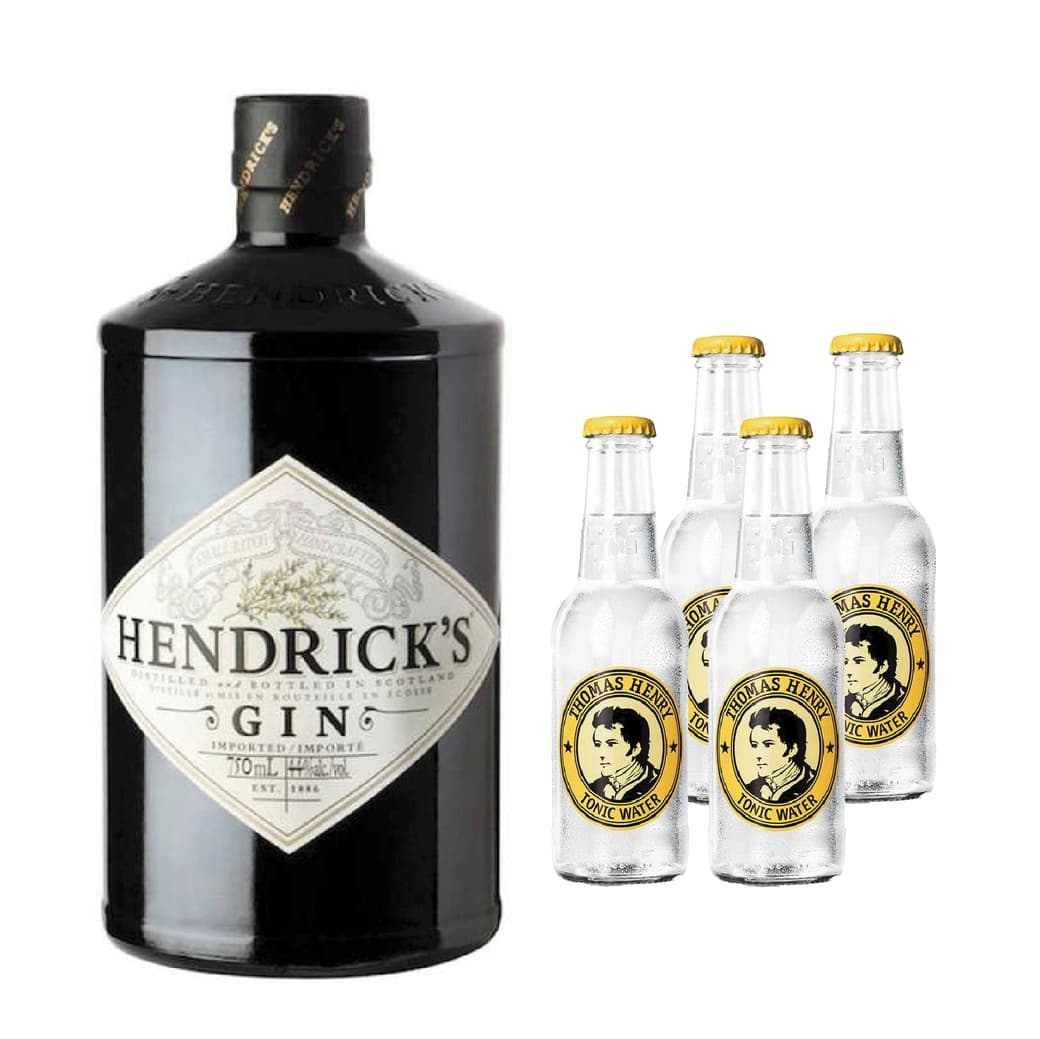 PACK HENDRICKS THOMAS HENRY: Gin Hendricks 700cc + 4x Agua Tónica Thomas Henry 200cc_1
