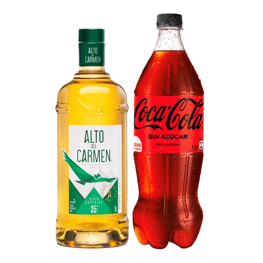1x Pisco Alto del Carmen 35º alc. 1 Litro + 1x Coca-Cola Zero Azúcar 1,5 Litros_1