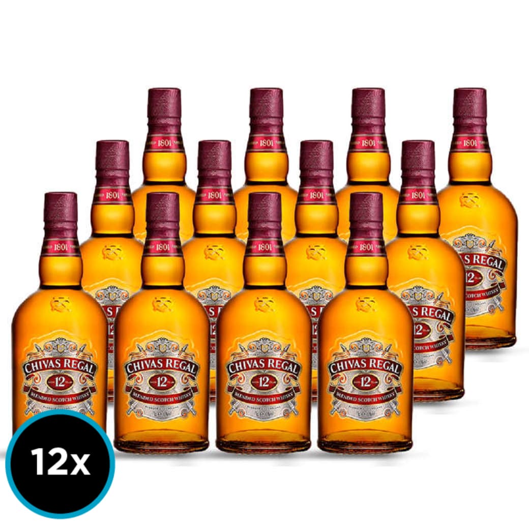 CAJA Chivas Regal 12 Años: 12x Whisky Chivas Regal 12 Años 750cc_1