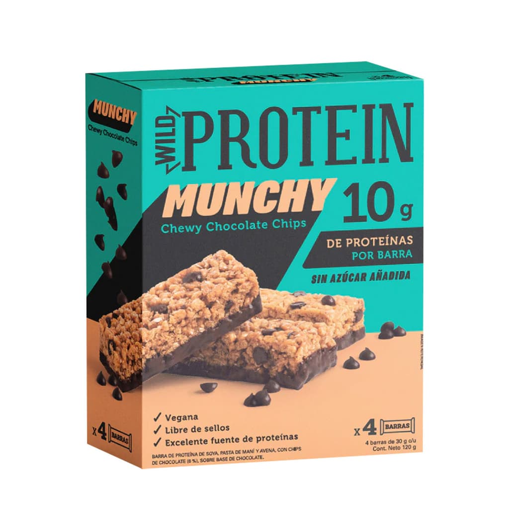 Barritas Munchys Wild Foods Chocolate Chips 4 Unidades_1