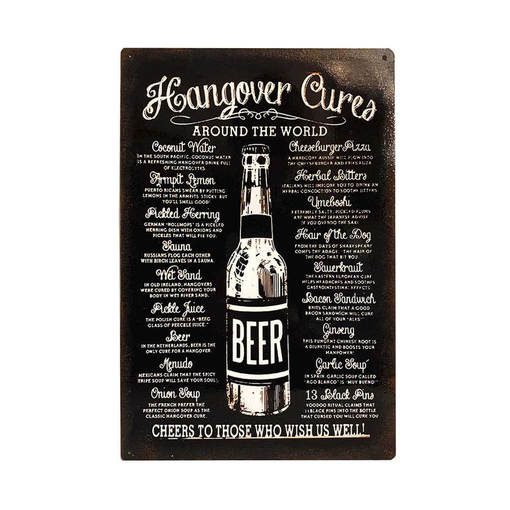 Afiche Hangover Cure Metálico 20 x 30 cm._1