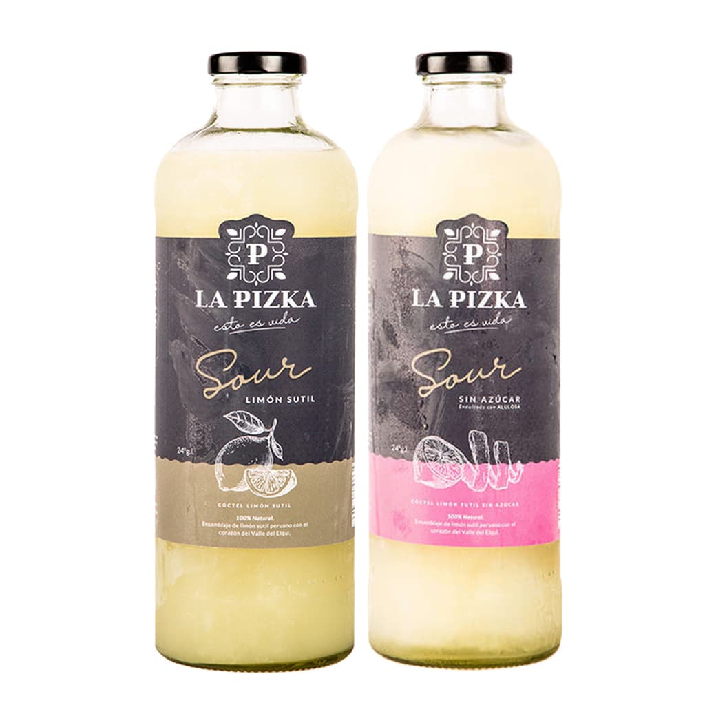 DUO LA PIZKA N°2: Pisco Sour La Pizka Clásico 1 Litro + Pisco Sour La Pizka Clásico Sin Azúcar 1 Litro_1