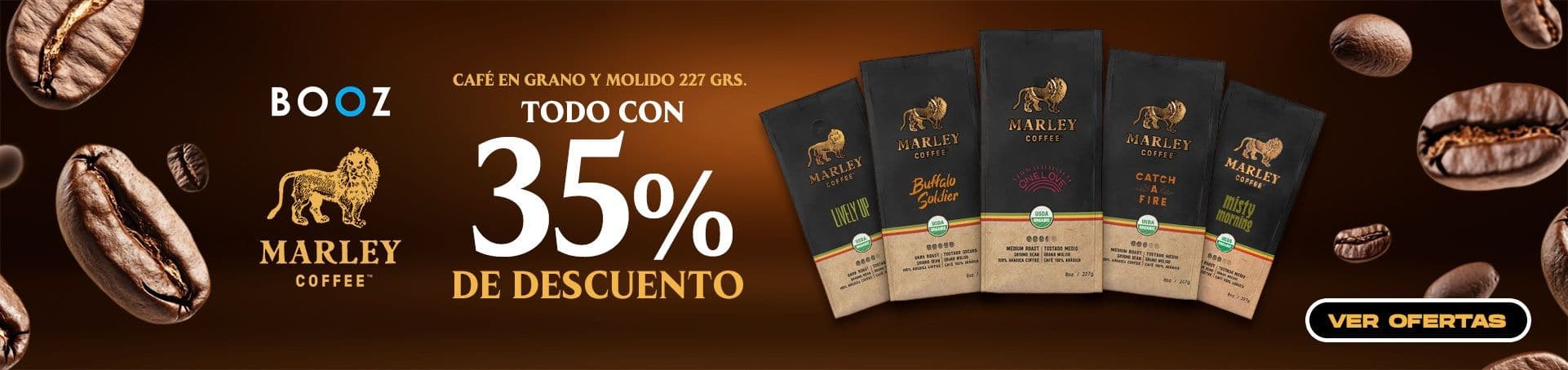 Todo Café Marley en Grano y Molido 35% OFF