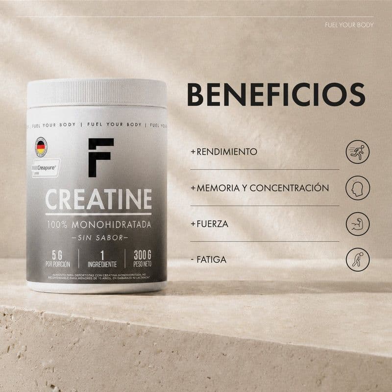 Creatina Monohidratada Creapure Fuel Nutrition 300 grs._2