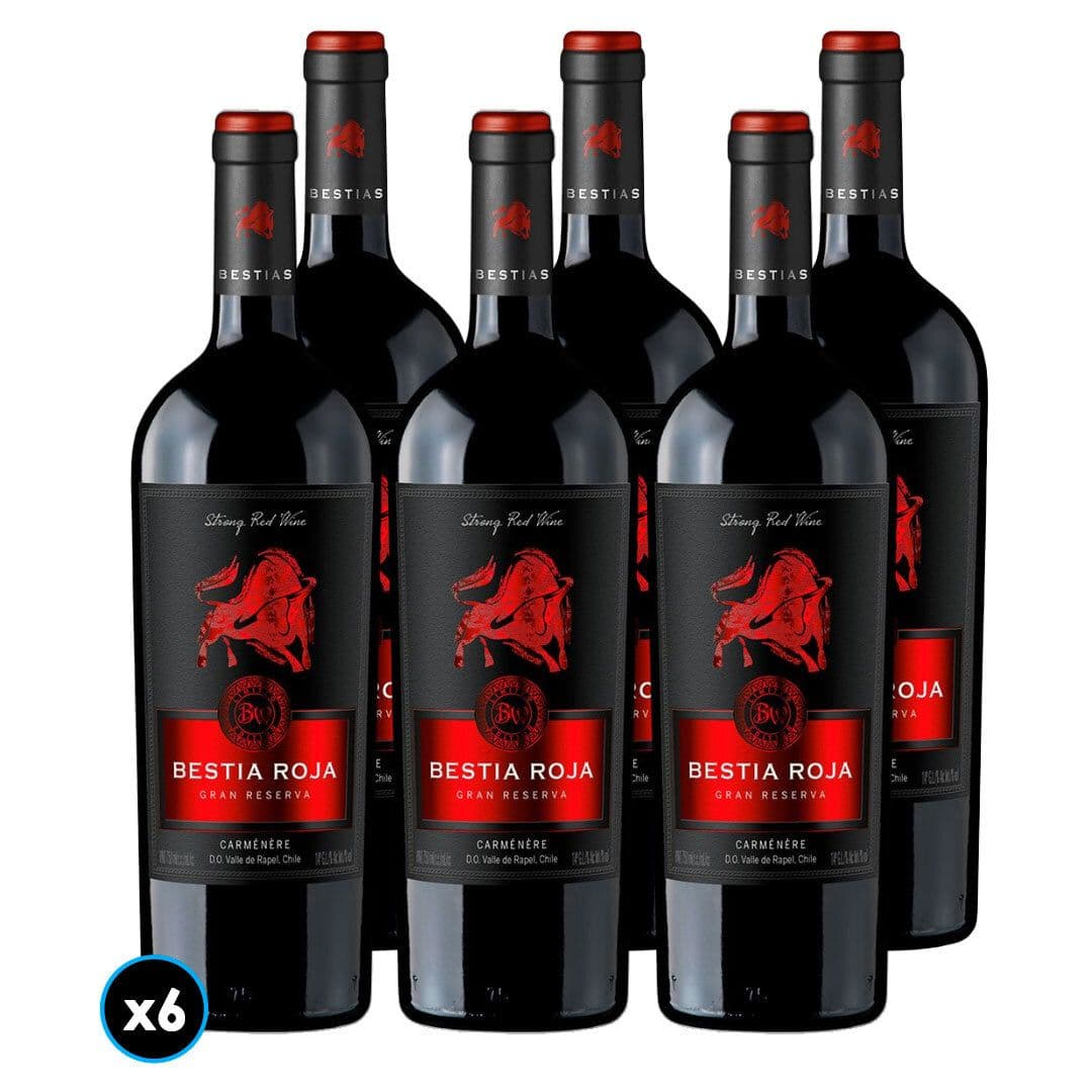 CAJA BESTIA ROJA GR (Carmenere): 6x Vinos Bestia Roja Gran Reserva Carmenere 750cc_1