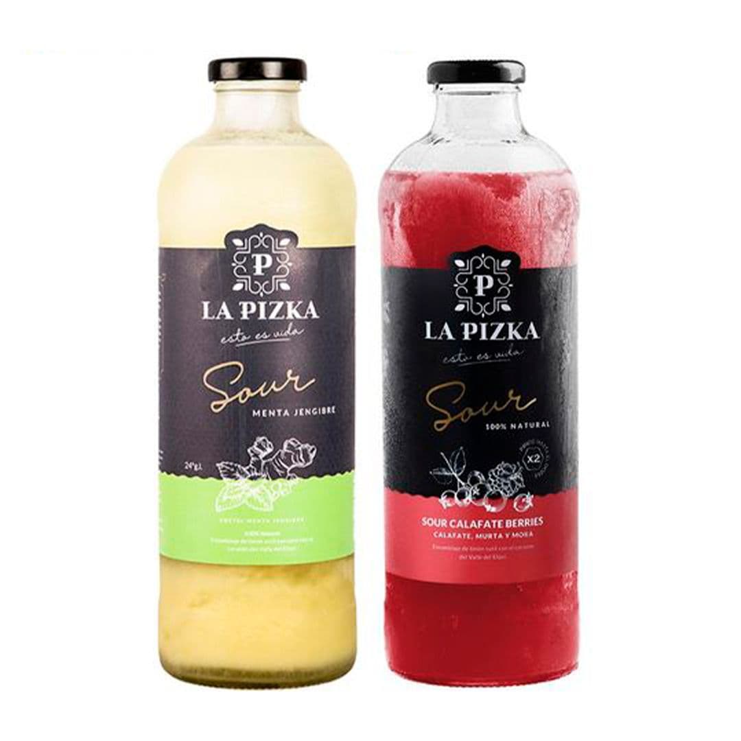 DUO LA PIZKA N°3: Sour La Pizka Calafate Berries 1 Litro 21° alc. + Sour La Pizka Menta Jengibre 1 Litro_1