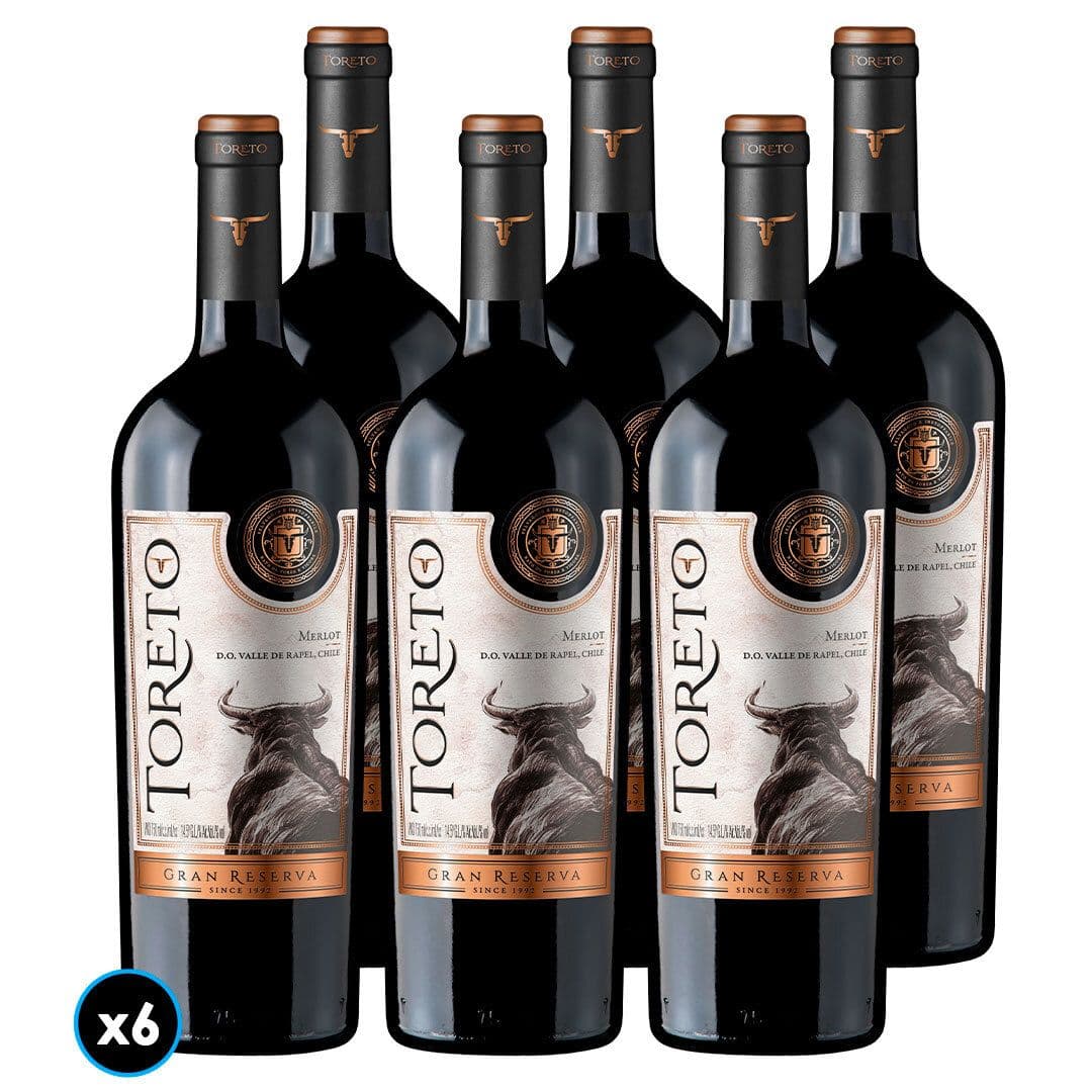 CAJA VINO TORETO GRAN RESERVA (MERLOT): 6x Vino Toreto Gran Reserva Merlot 750cc_1