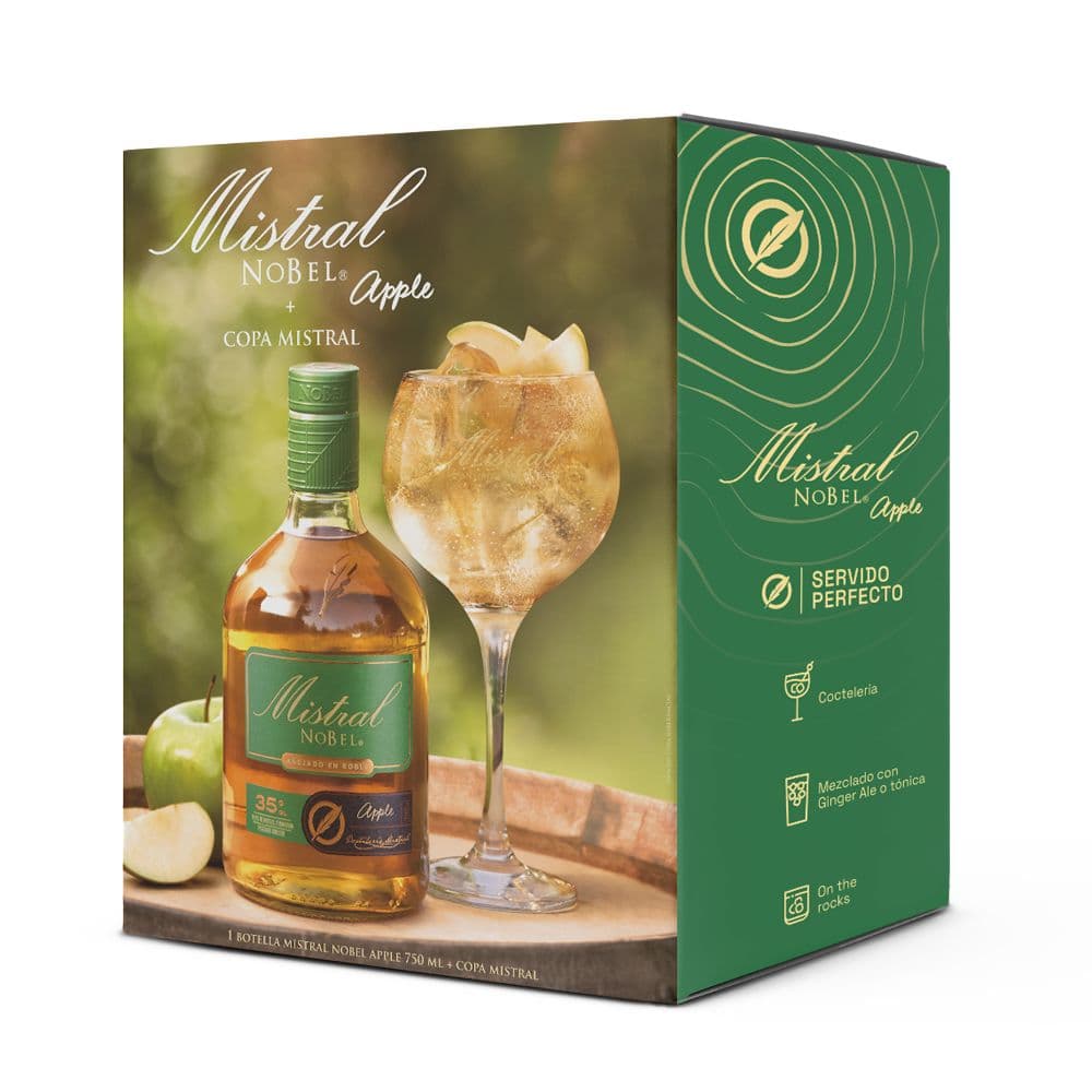 Kit Mistral Nobel Apple 35° 750cc + Copa Mistral_1