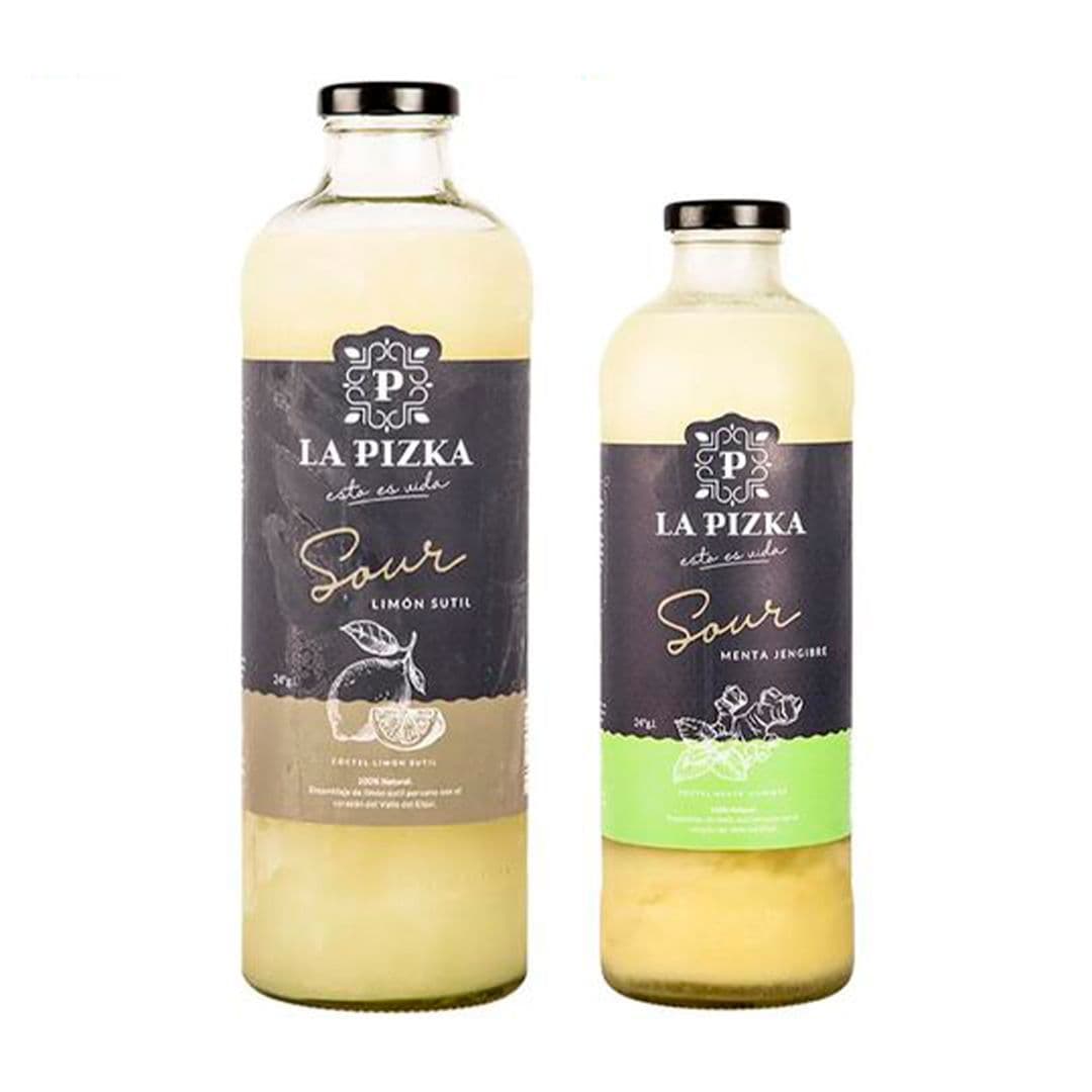 DUO LA PIZKA N°6: Sour La Pizka Clásico 1 Litro + Sour La Pizka Menta Jengibre 475cc_1