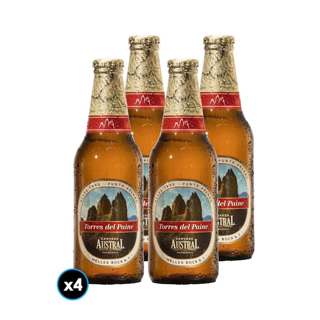 4x Cerveza Austral Torres del Paine en Botella 330cc_1