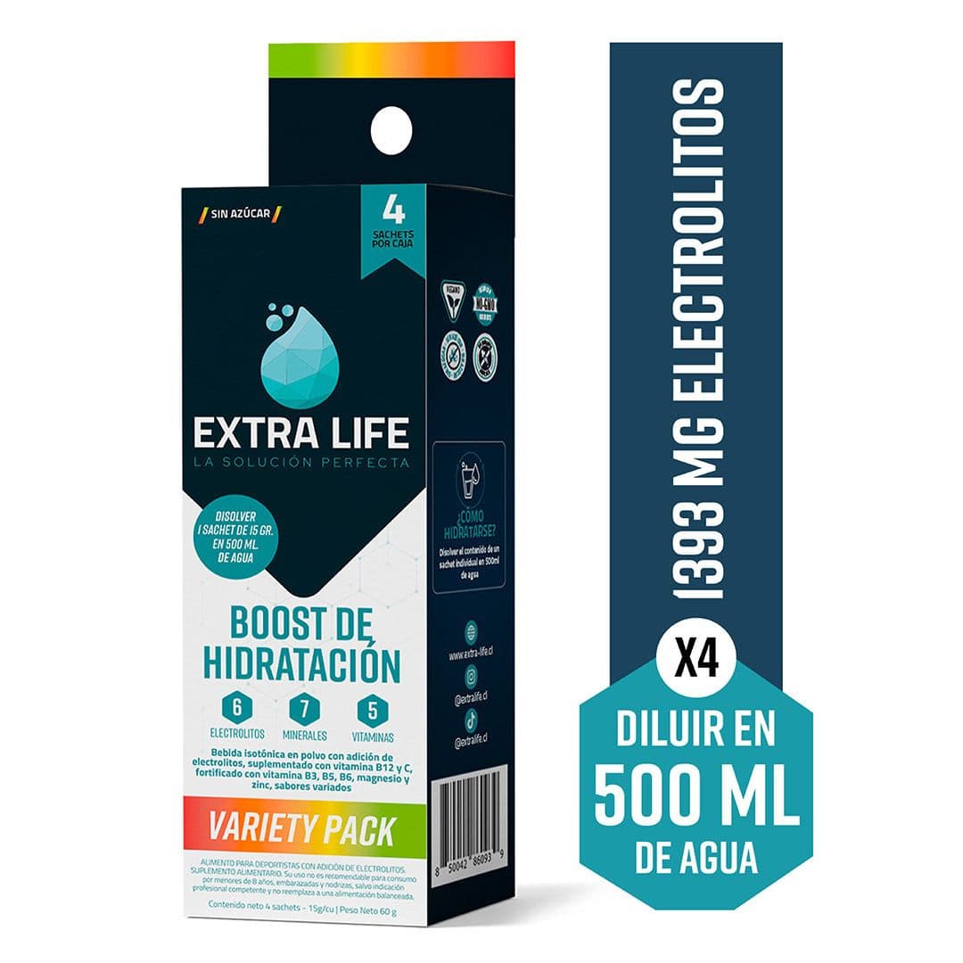 Boost de Hidratación Extra Life Variety Pack (4 Unidades)_1