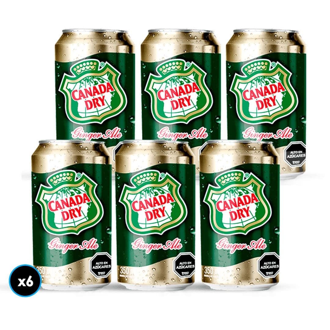 6x Bebida Canada Dry Ginger Ale Lata 350cc_1