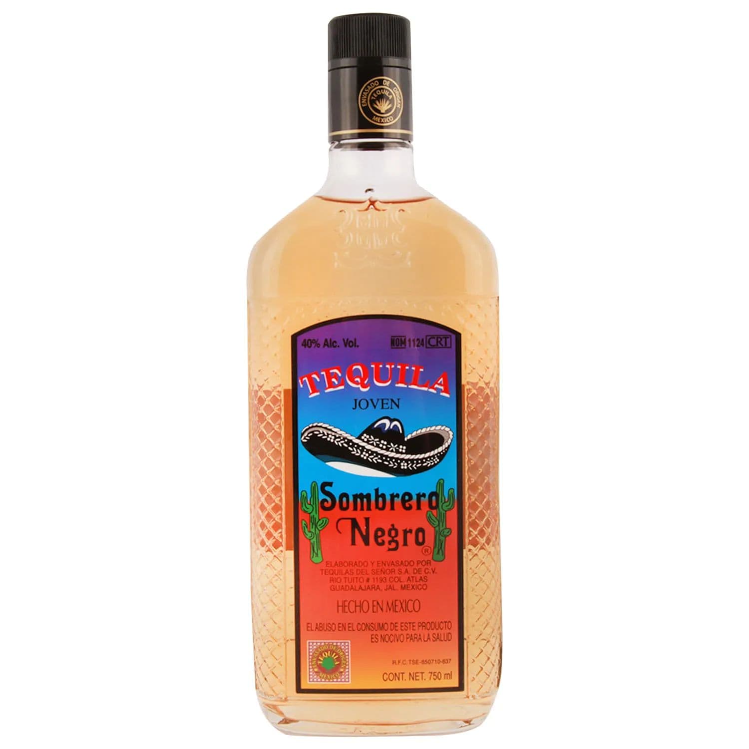 Tequila Sombrero Negro Dorado 750cc _1