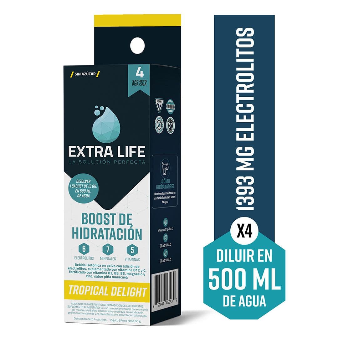 Boost de Hidratación Extra Life Tropical Delight (4 Unidades)"_1