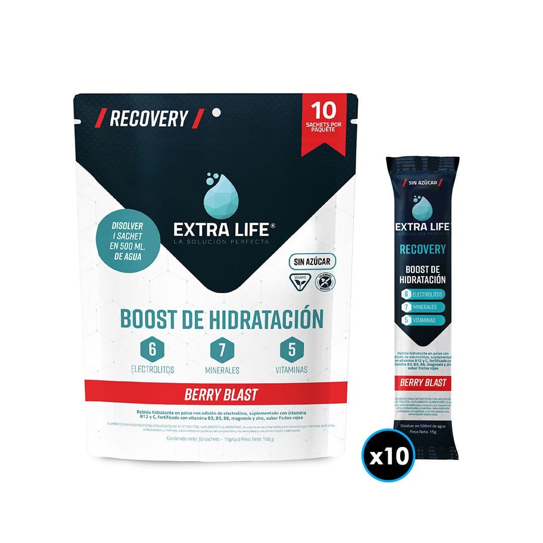 Boost de Hidratación Extra Life Berry Blast (10 Unidades)_1
