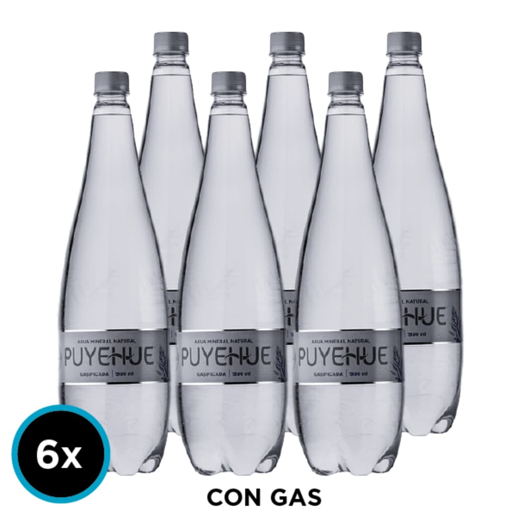 6x Agua Mineral Puyehue Con Gas 1.5 L_1