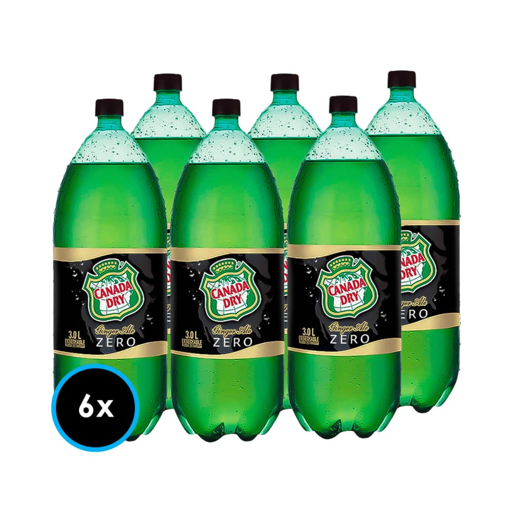 6x Bebida Canada Dry Ginger Ale Zero 3 Lts._1
