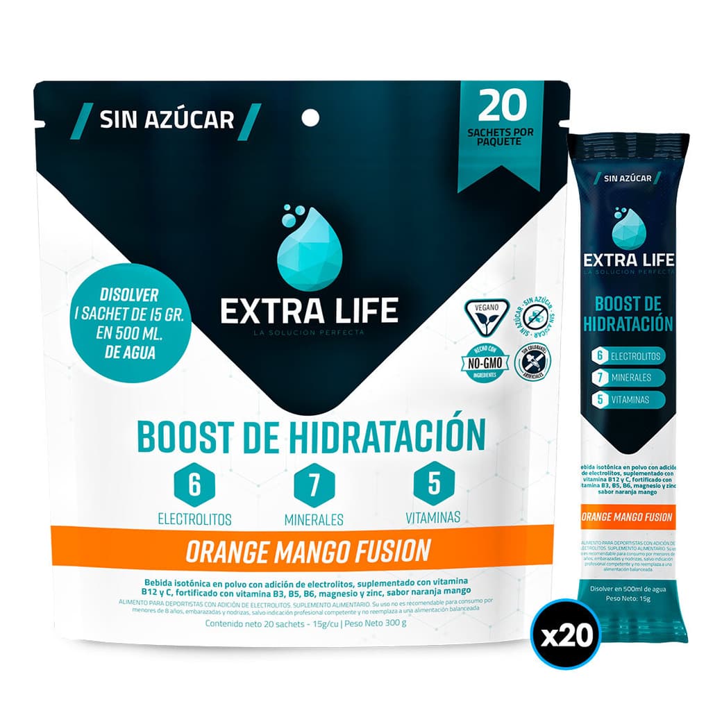Boost de Hidratación Extra Life Orange Mango Fusion (20 Unidades)_1