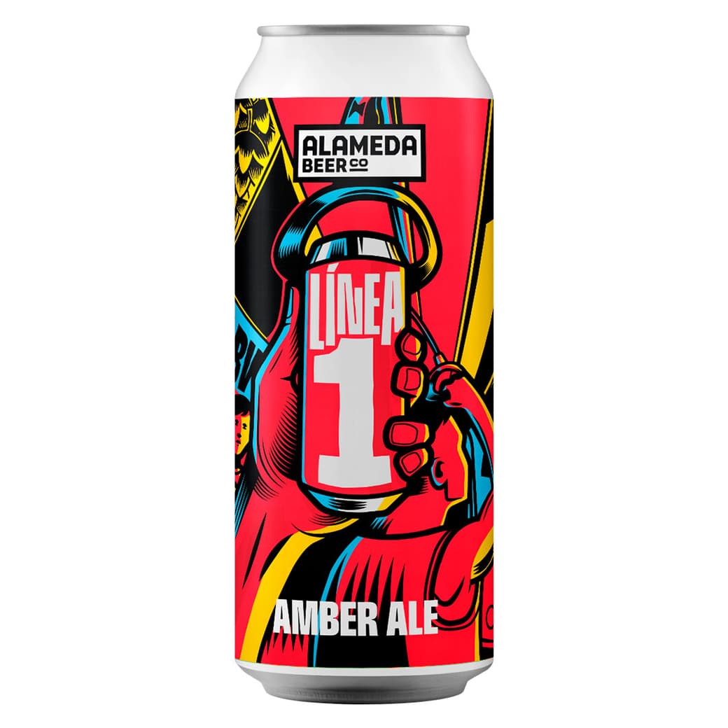 Cerveza Alameda Linea 1 Amber Ale Lata 473cc_1