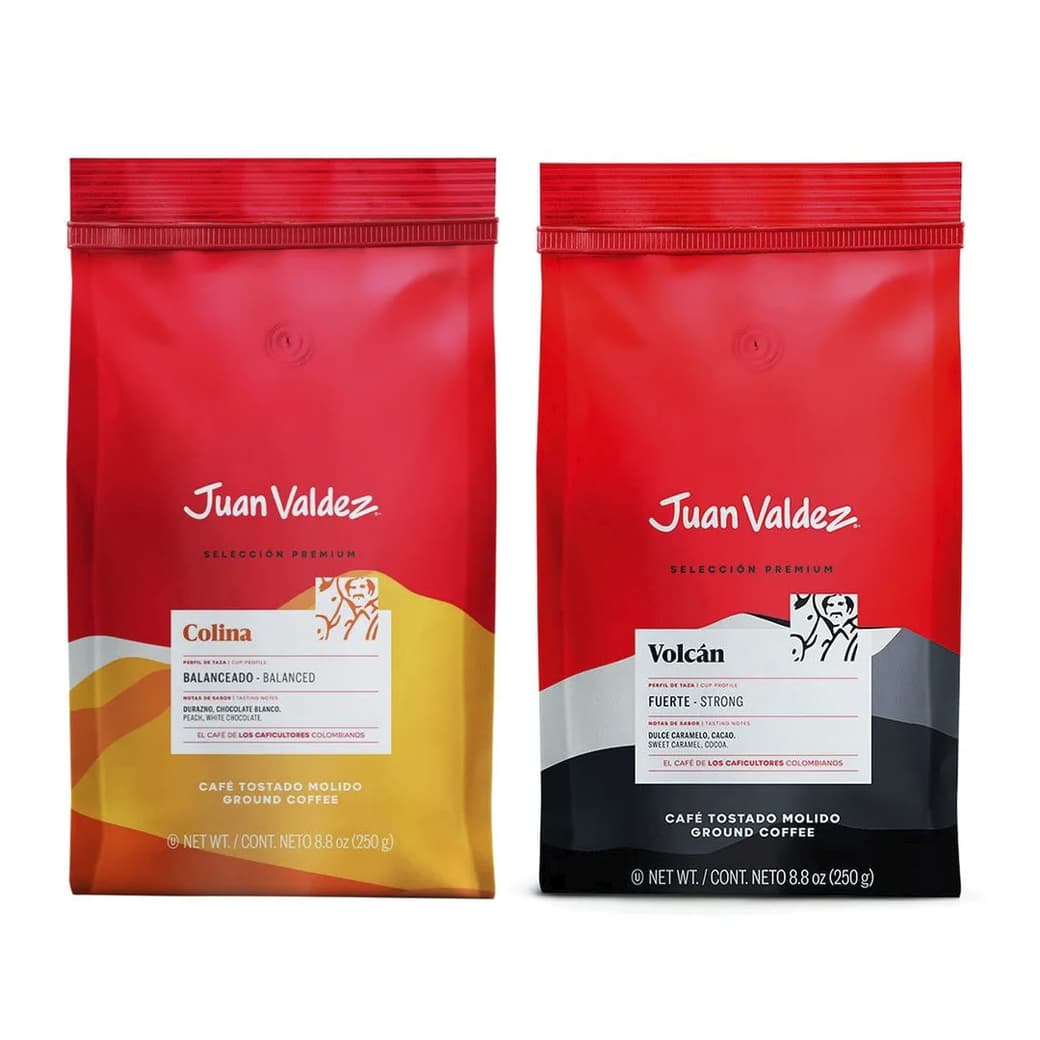 DÚO CAFÉ JUAN VALDEZ (Colina - Volcán): 2x Variedades Café Tostado Molido 250 grs._1