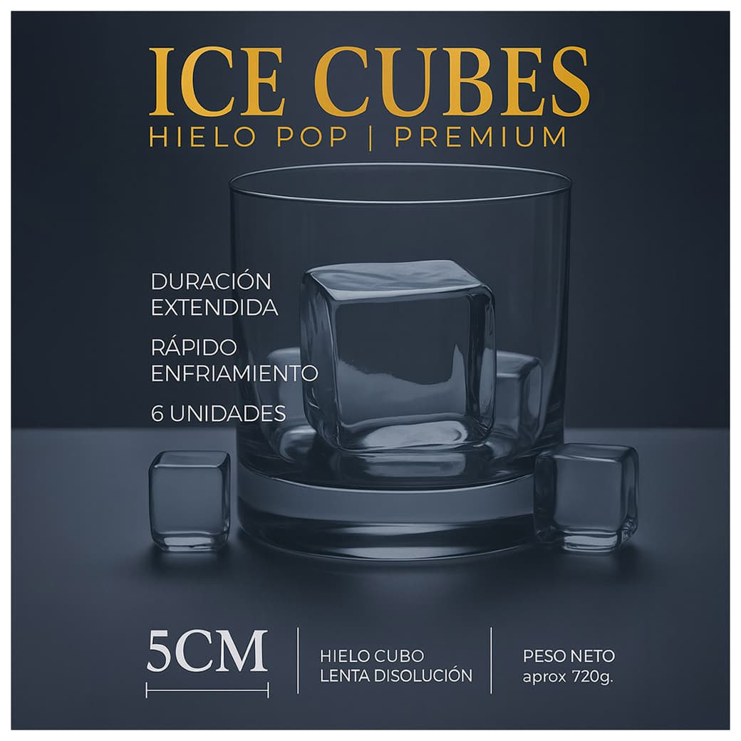 Hielo Ice Cubes 5 cm (6 unidades)_1