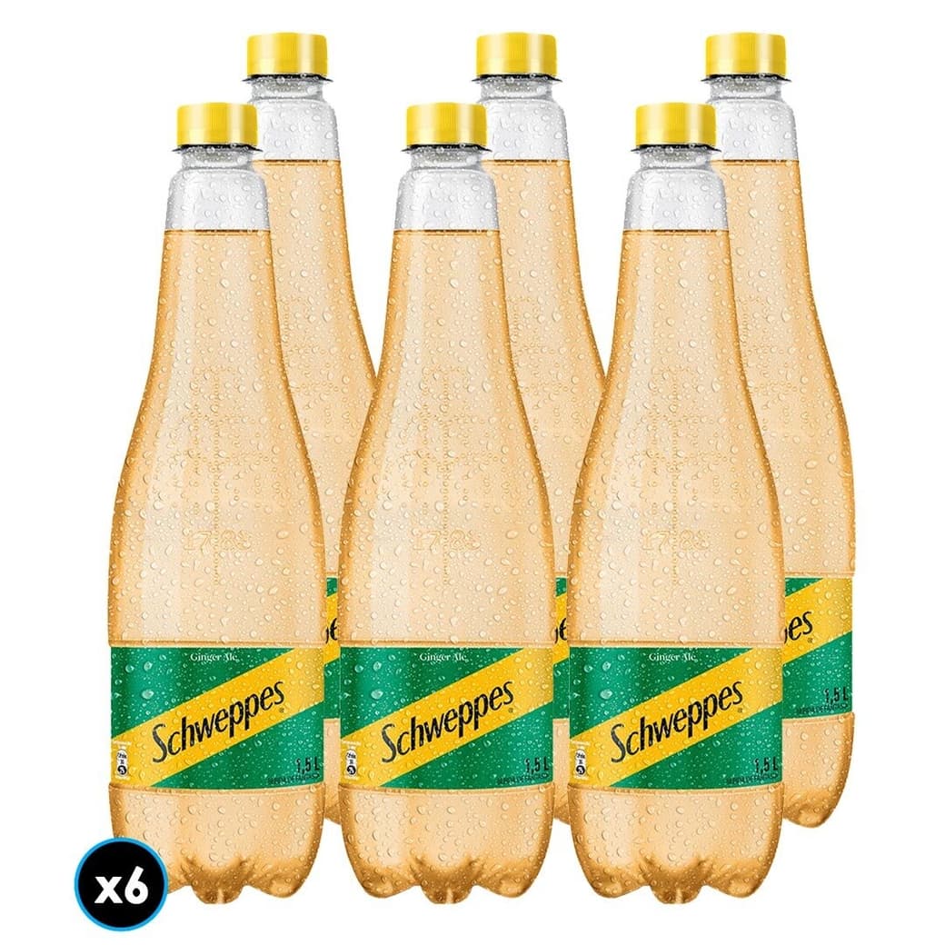 CAJA SCHWEPPES NORMAL: 6x Bebida Ginger Ale Schweppes 1.5L_1