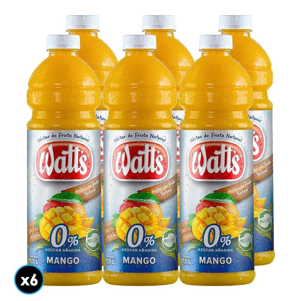 CAJA JUGO WATTS MANGO: 6x Jugos Watts Mango Light 1,5 Litros_1