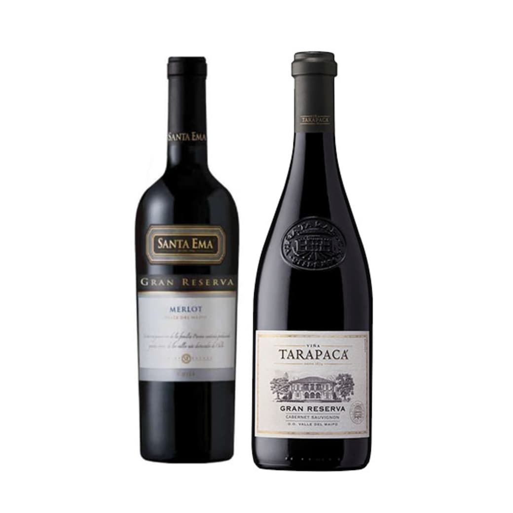 PACK DUO GRAN RESERVA Nº3 (Merlot/Cabernet): Vino Santa Ema Gran Reserva Merlot + Vino Tarapacá Gran Reserva Cabernet_1