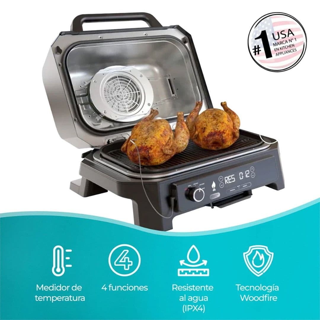 Parrilla Eléctrica Ninja con Ahumador Woodfire Pro XL_3